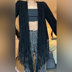 SUEDE Abbot fringe jacket.